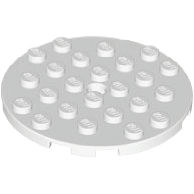Plaat, Rond 6x6 met gat White