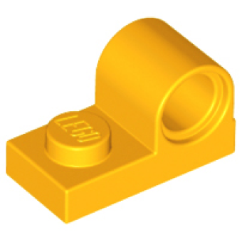 Plaat, Aangepast 1x2 met pin gat Bright Light Orange