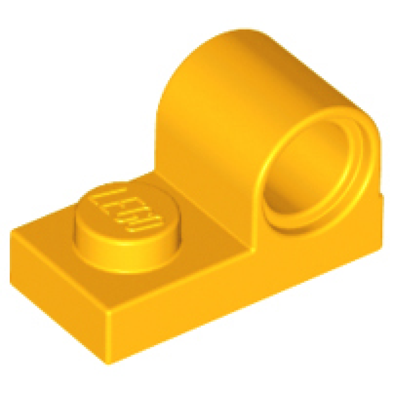 Plaat, Aangepast 1x2 met pin gat Bright Light Orange