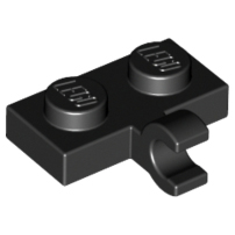 Plaat, Aangepast 1x2 met clip aan zijkant Black