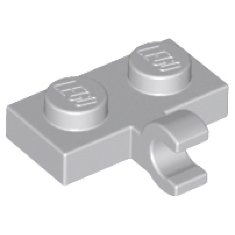 Plaat, Aangepast 1x2 met clip aan zijkant Light Bluish Gray