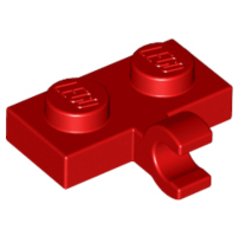 Plaat, Aangepast 1x2 met clip aan zijkant Red