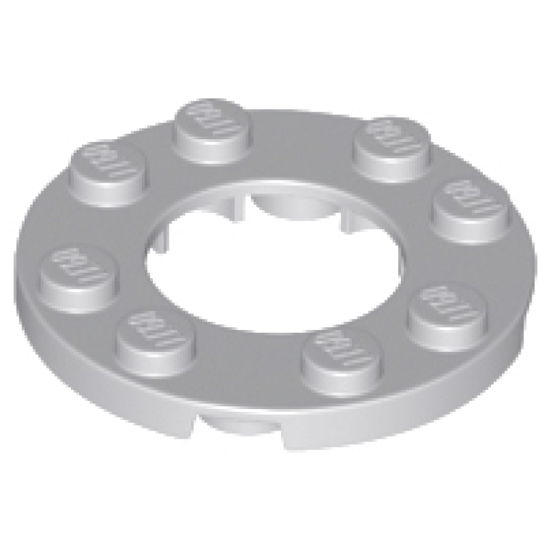 Plaat, Rond 4x4 met 2x2 gat Light Bluish Gray