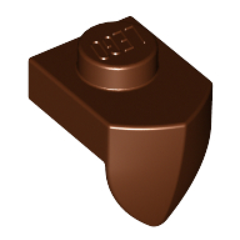 Plaat, Aangepast 1x1 met verticale tand Reddish Brown