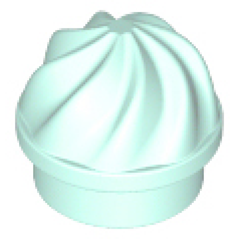 Plaat, Rond 1x1 met gedraaide top Light Aqua