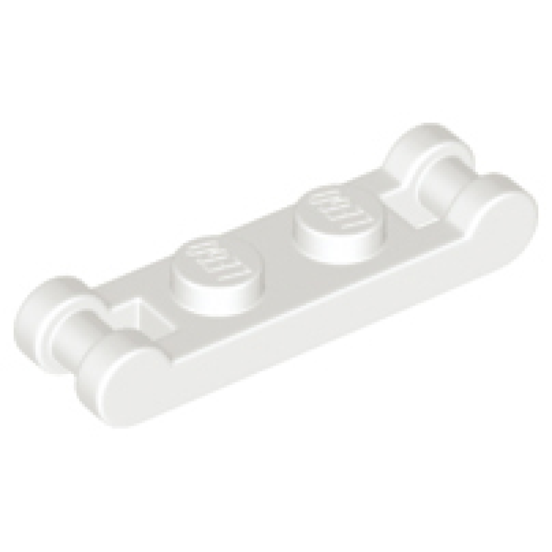 Plaat, Aangepast 1x2 met handvaten White