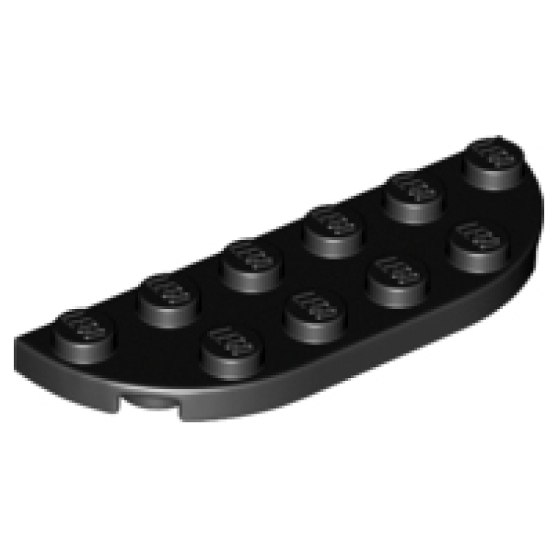 Plaat, Rond Hoek 2x6 dubbel Black