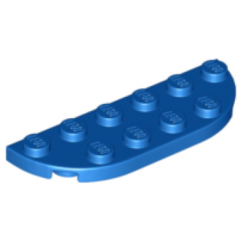 Plaat, Rond hoek 2x6 dubbel Blue