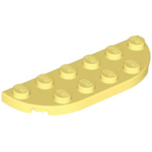 Plaat, Rond hoek 2x6 dubbel Bright Light Yellow