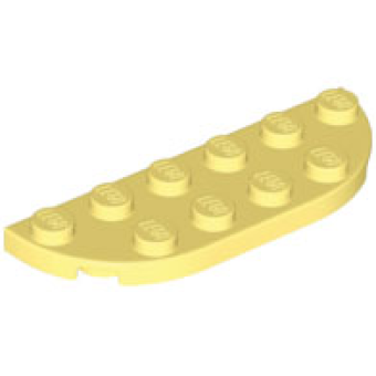 Plaat, Rond hoek 2x6 dubbel Bright Light Yellow