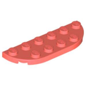 Plaat, Rond hoek 2x6 dubbel Coral