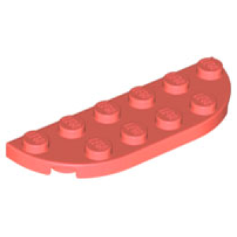Plaat, Rond hoek 2x6 dubbel Coral