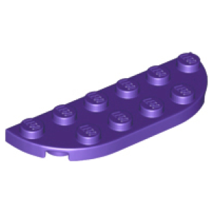 Plaat, Rond hoek 2x6 dubbel Dark Purple