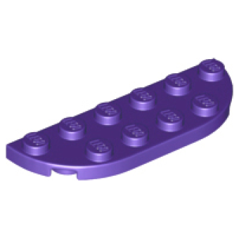 Plaat, Rond hoek 2x6 dubbel Dark Purple