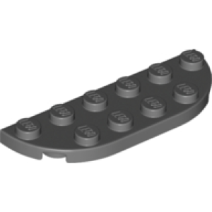 Plaat, Rond hoek 2x6 dubbel Dark Bluish Gray