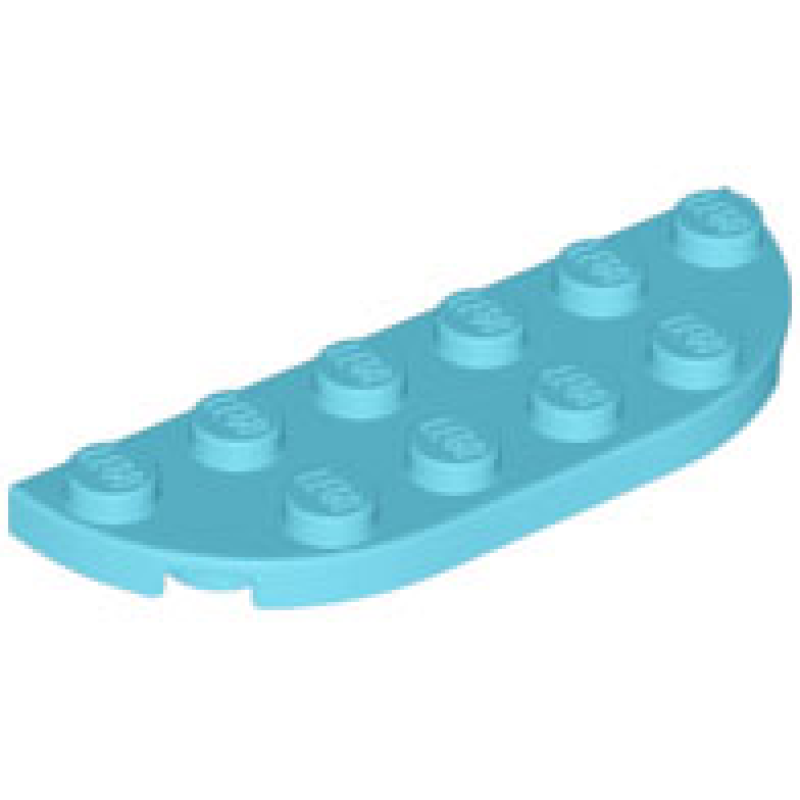 Plaat, Rond Hoek 2x6 dubbel Medium Azure