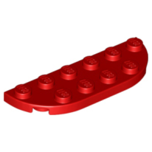 Plaat, Rond hoek 2x6 dubbel Red
