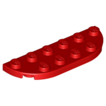 Plaat, Rond hoek 2x6 dubbel Red