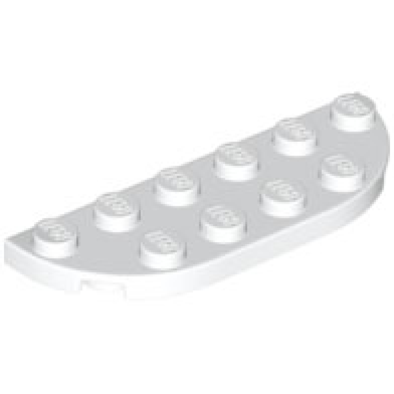 Plaat, Rond Hoek 2x6 dubbel White