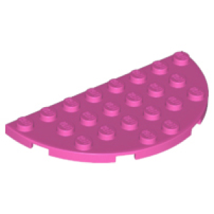 Plaat, Rond Half 4x8 Dark Pink