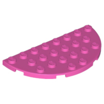Plaat, Rond Half 4x8 Dark Pink