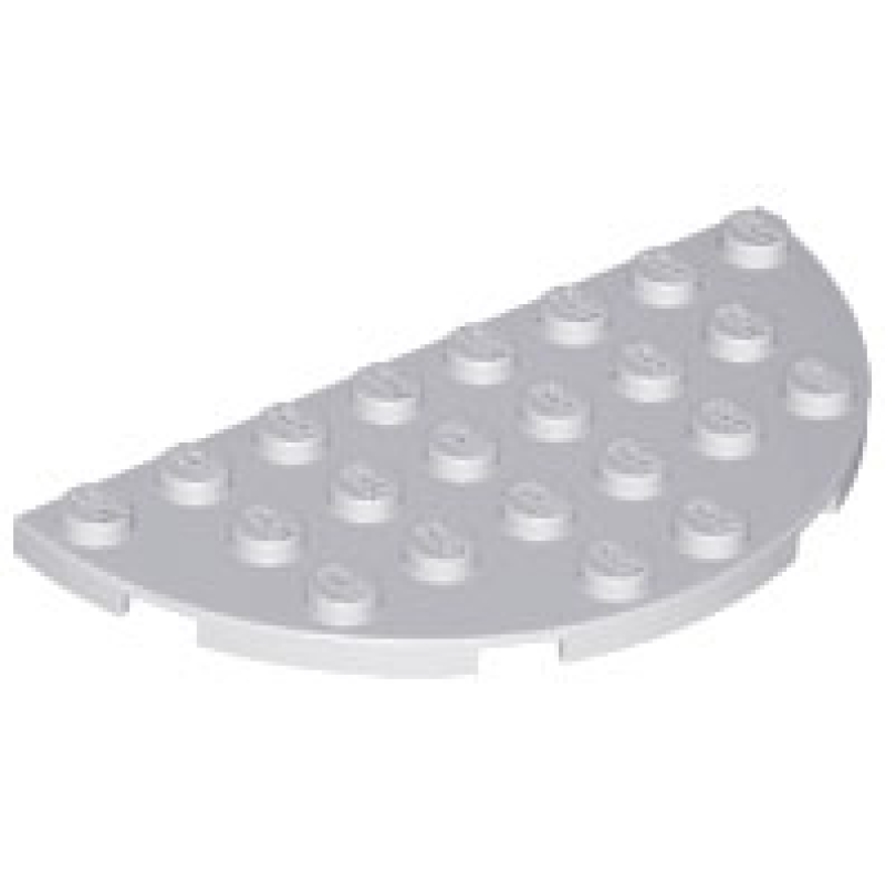 Plaat, Rond Half 4x8 Light Bluish Gray