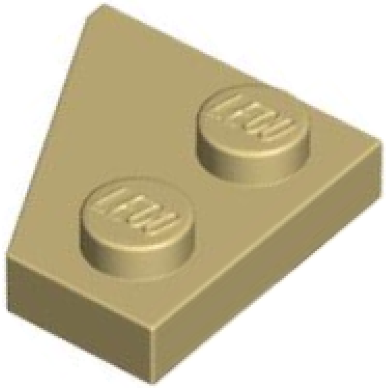 Wig, Plaat 2x2 rechts Tan