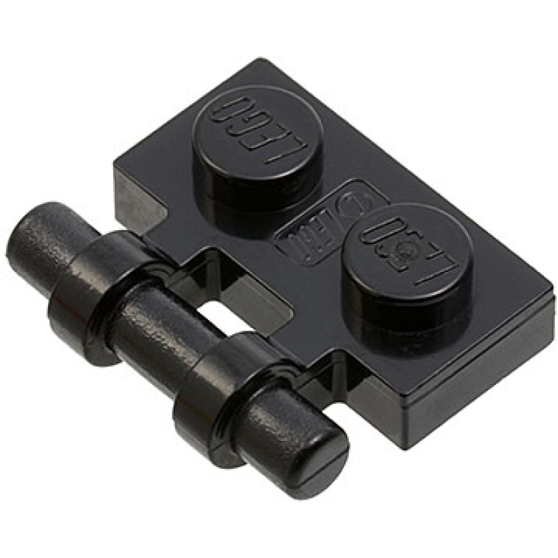 Plaat, Aangepast 1x2 met handvat aan zijkant en open uiteinden Black