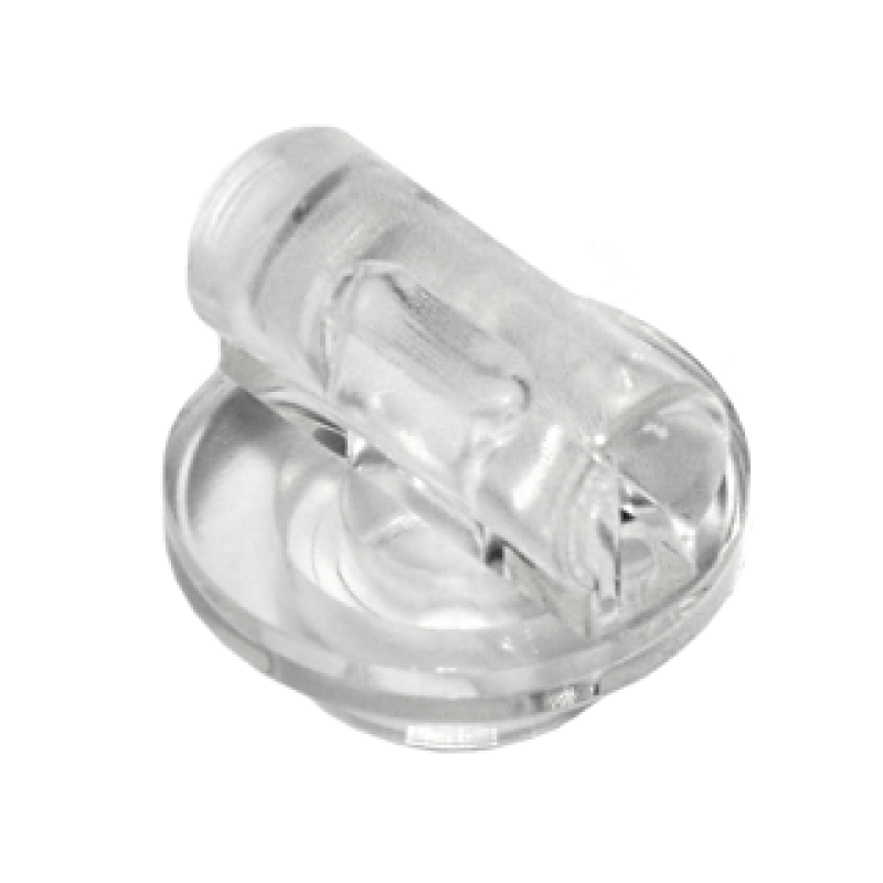 Plaat, Rond 1x1 met handvast op korte steel Trans Clear