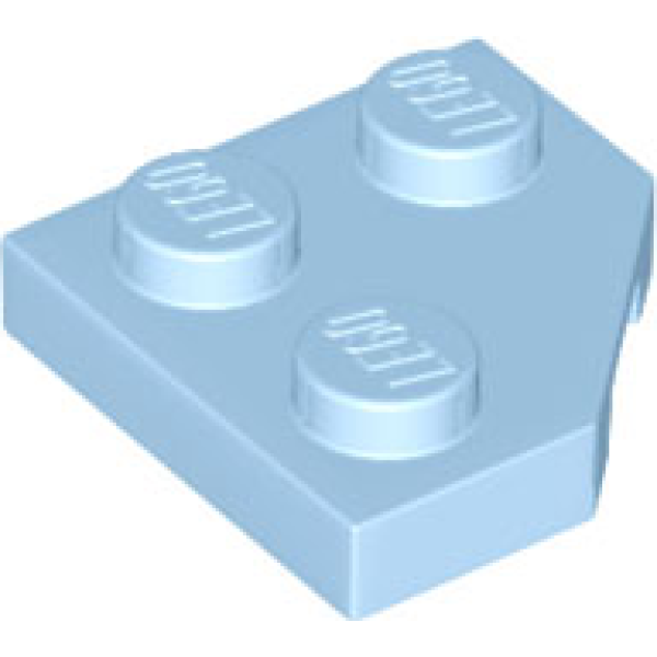 Wig, Plaat 2x2 afgesneden hoek Bright Light Blue