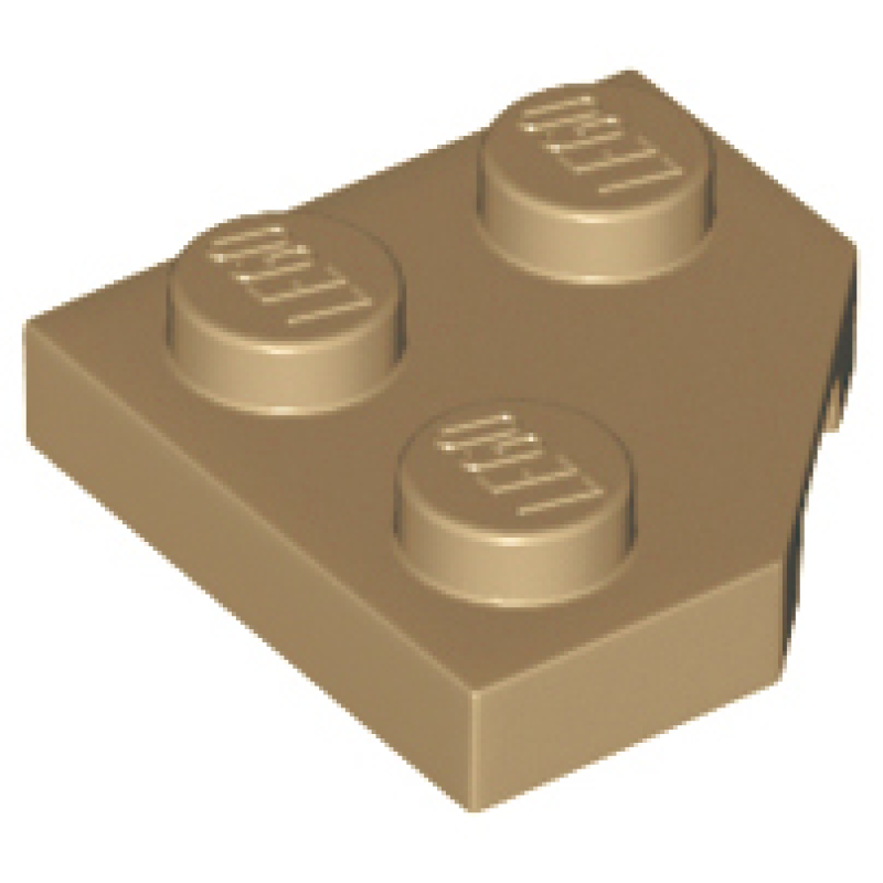 Wig, Plaat 2x2 afgesneden hoek Dark Tan