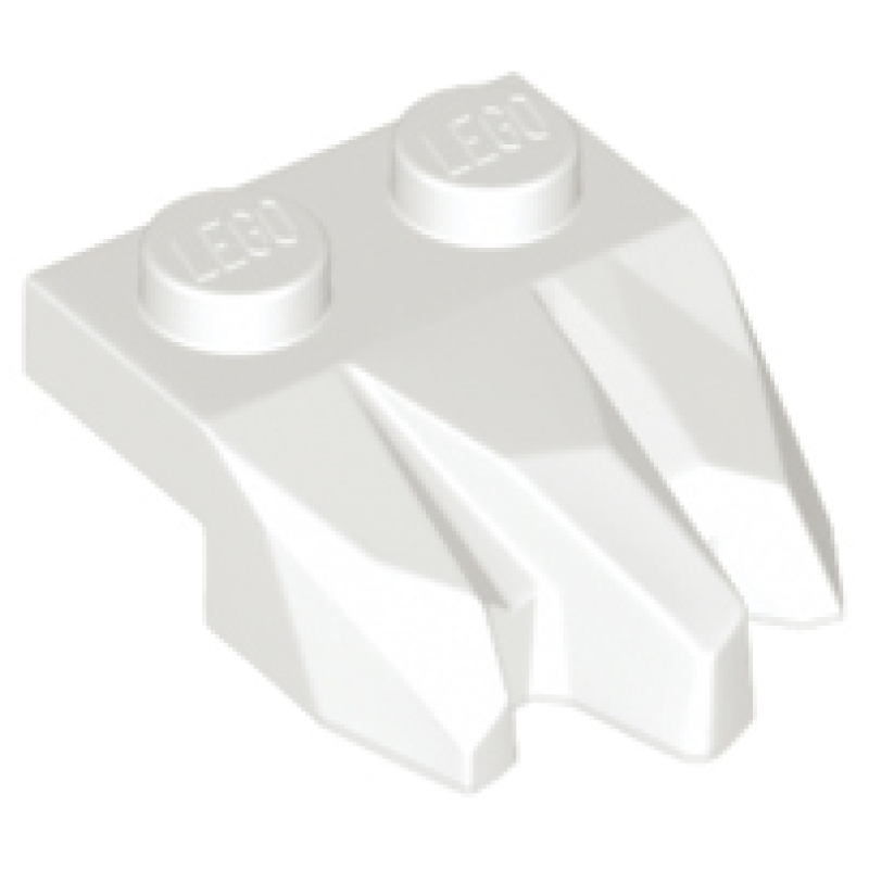 Plaat, Aangepast 1x2 met 3 klauwen / rots hand White