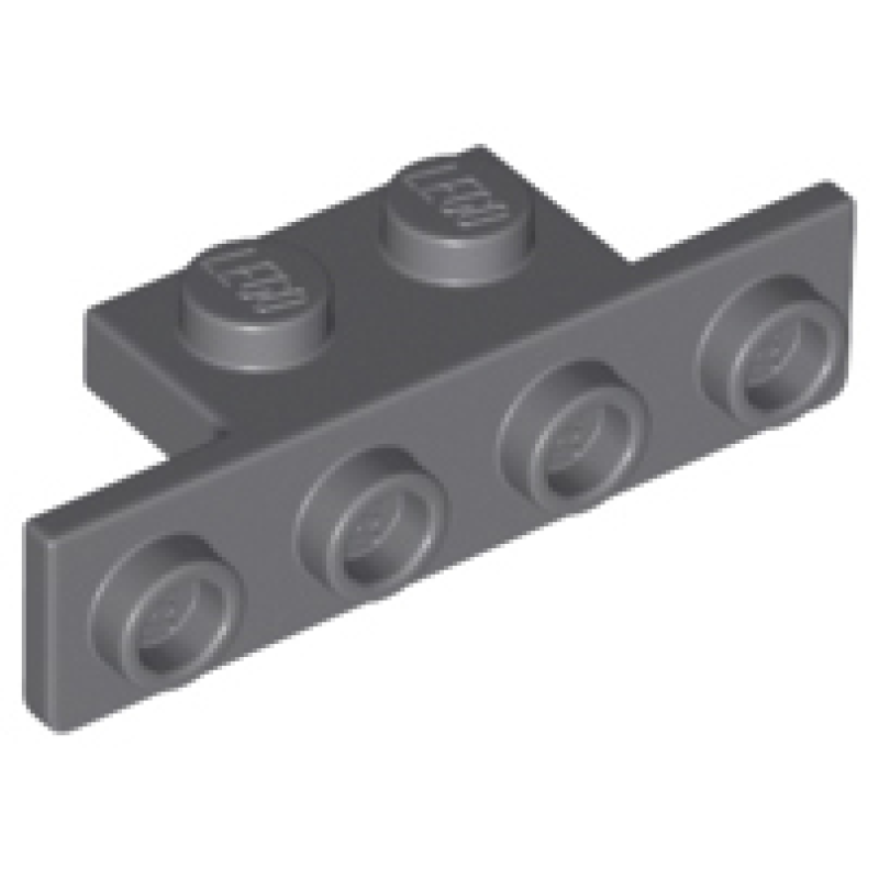 Plaat, Hoek 1x2 - 1x4 met twee ronde hoeken aan de onderkant Dark Bluish Gray