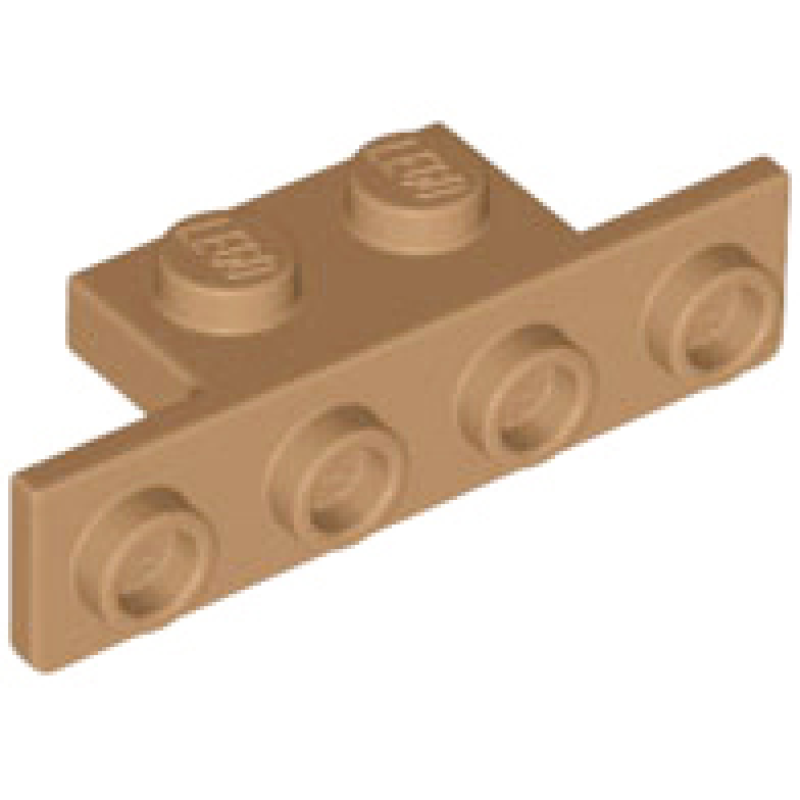 Plaat, Hoek 1x2 - 1x4 met twee ronde hoeken aan de onderkant Medium Nougat