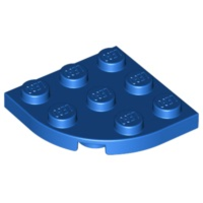 Plaat, Rond Hoek 3x3 Blue