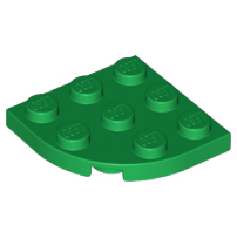 Plaat, Rond Hoek 3x3 Green
