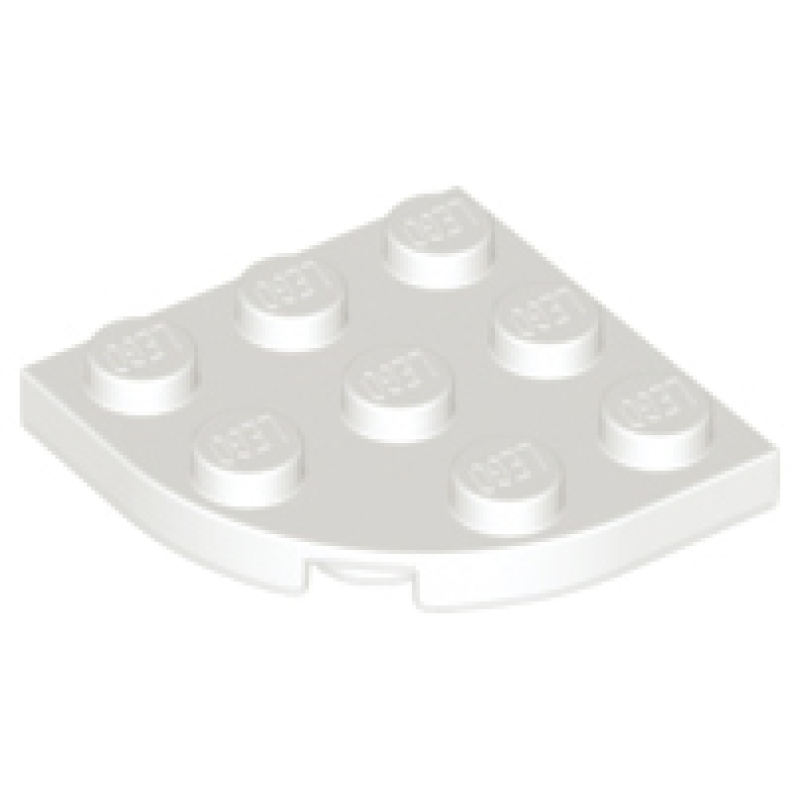 Plaat, Rond Hoek 3x3 White