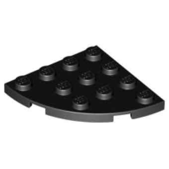 Plaat, Rond Hoek 4x4 Black
