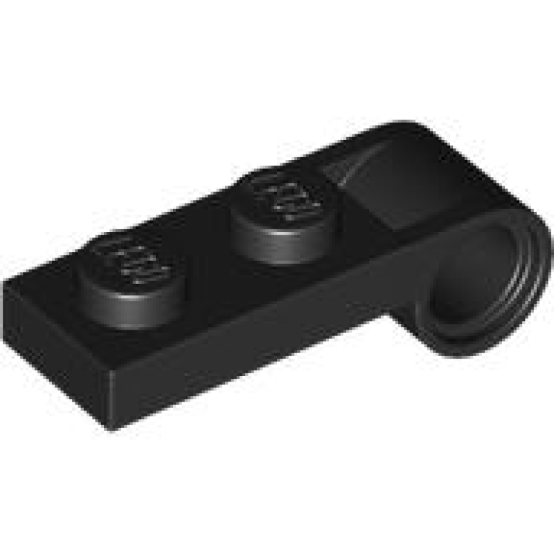 Plaat, Aangepast 1x2 met pin gat Black