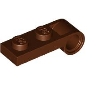Plaat, Aangepast 1x2 met pin gat Reddish Brown