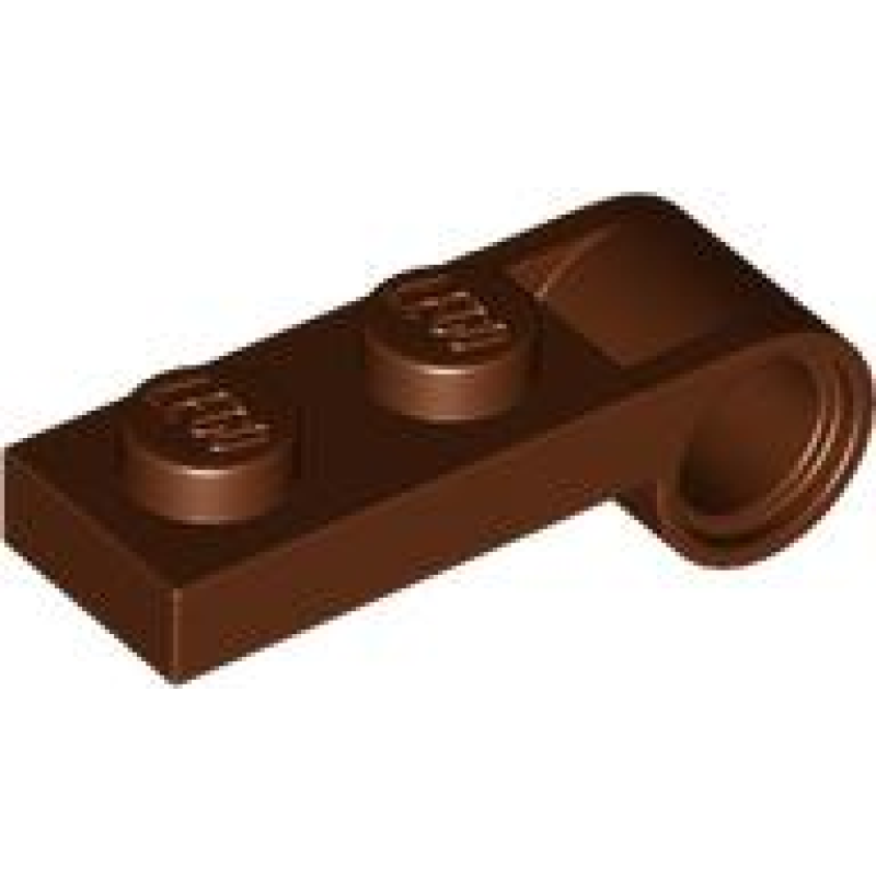 Plaat, Aangepast 1x2 met pin gat Reddish Brown