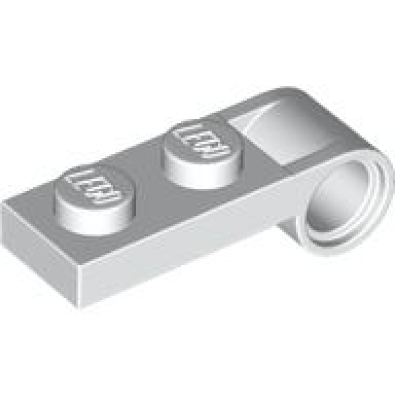 Plaat, Aangepast 1x2 met pin gat White