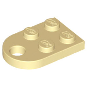 Plaat 3x2 met gat Tan
