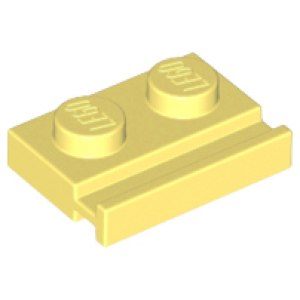 Plaat, Aangepast 1x2 met geleider Bright Light Yellow