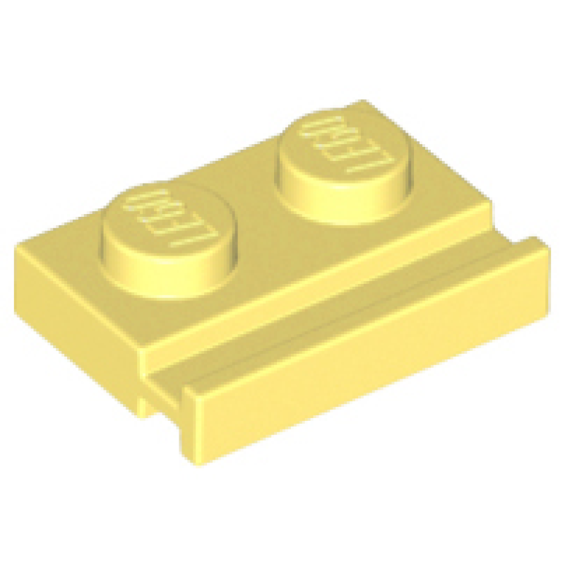 Plaat, Aangepast 1x2 met geleider Bright Light Yellow