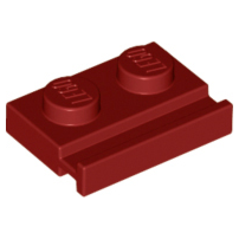 Plaat, Aangepast 1x2 met geleider Dark Red
