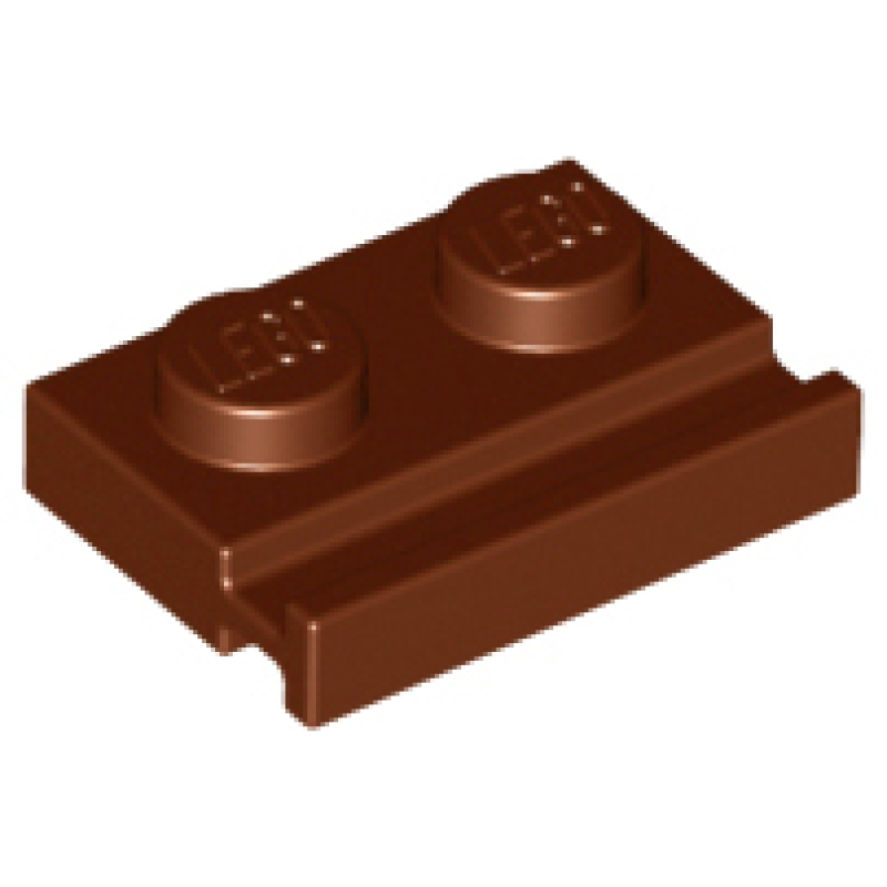 Plaat, Aangepast 1x2 met geleider Reddish Brown