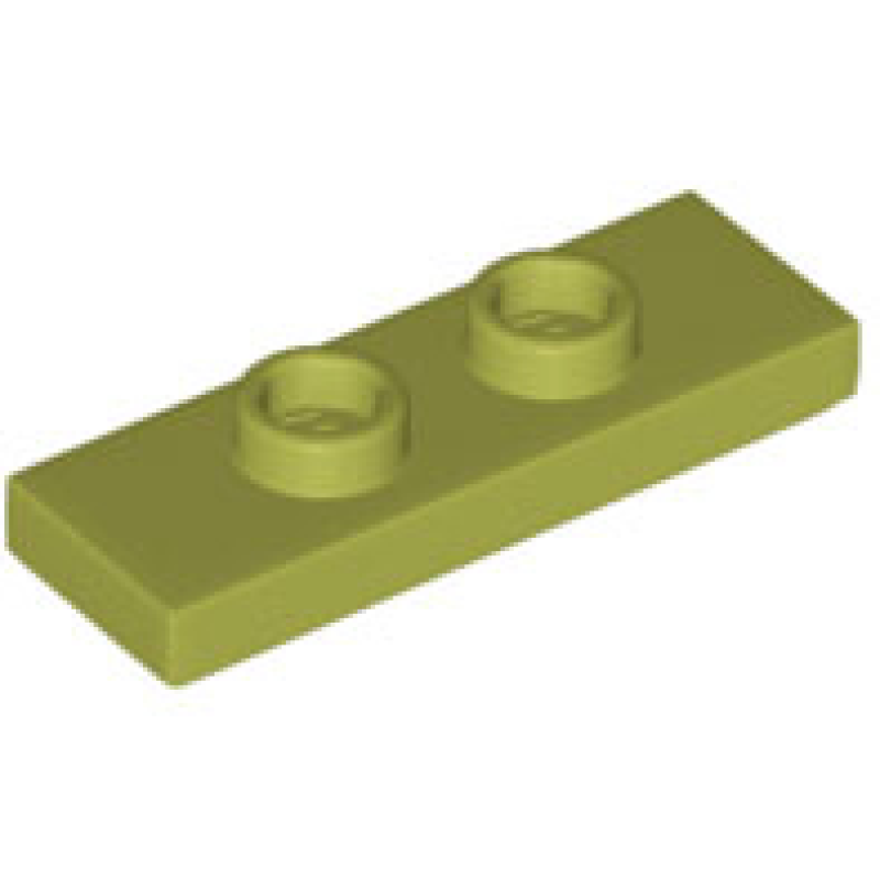 Plaat, Aangepast 1x3 met 2 noppen (dubbele jumper) Olive Green