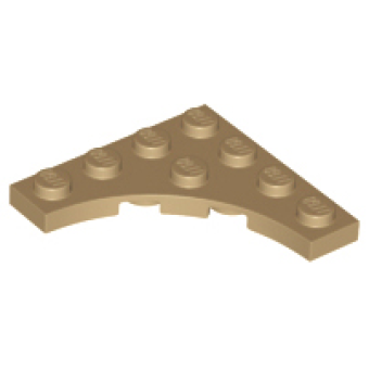 Plaat, Aangepast 4x4 met 3x3 gebogen inkeping Dark Tan