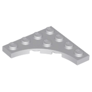Plaat, Aangepast 4x4 met 3x3 gebogen inkeping Light Bluish Gray